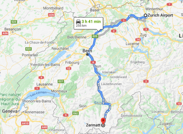 Driving from Zurich to Zermatt